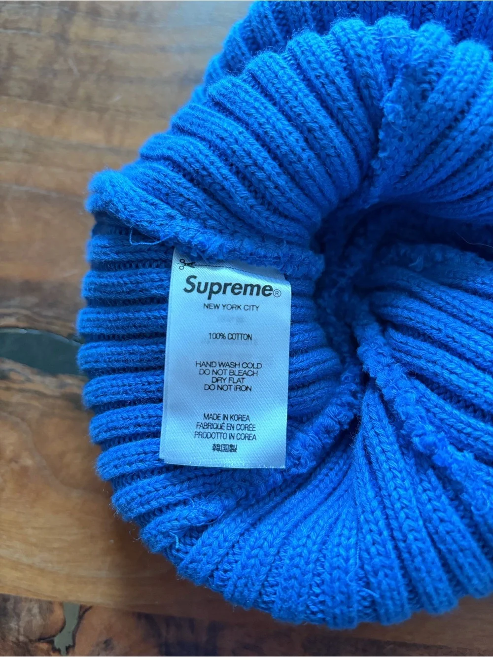 Supreme Royal Blue Ribbed Cuffed Beanie